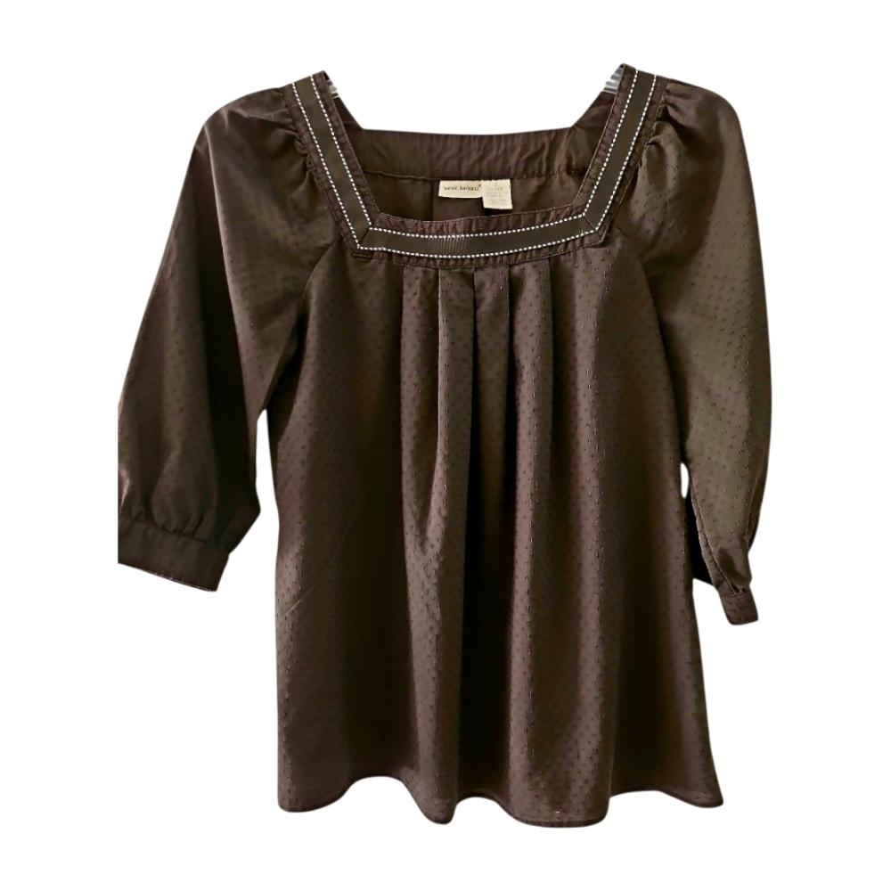 Harve Benard Pullover Top Size S Black Relaxed Fit Blouse Lightweight Smock